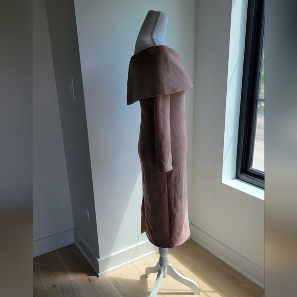 AKIRA | Off Shoulder Faux Suede Midi Dress - Picture 4 of 10